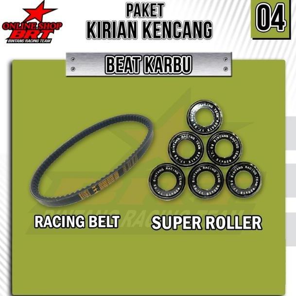PAKET KIRIAN 4 VBELT Vanbelt ROLLER BRT BEAT SCOOPY SPACY KARBU KARBURATOR
