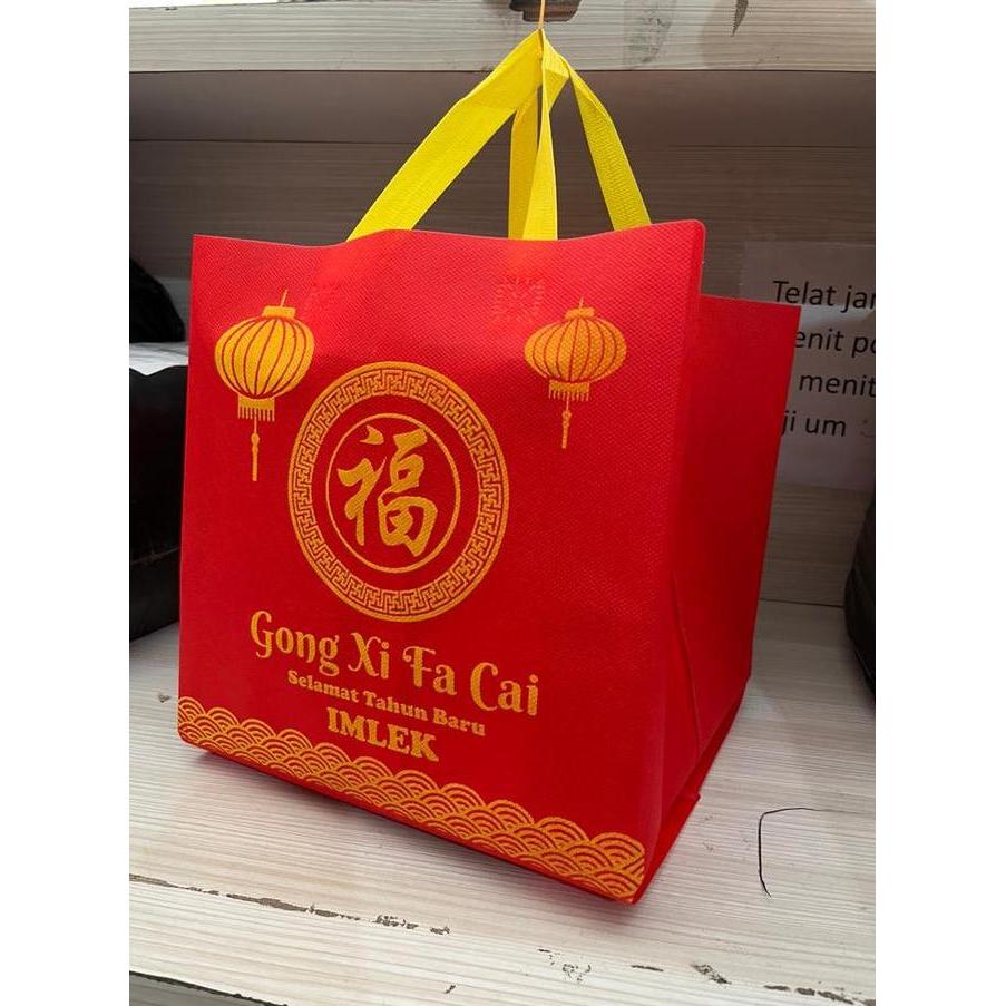 Yoiyouu- (Lusinan) Tas Spunbond Kotak Imlek Chinese New Year/Goodie Bag Imlek