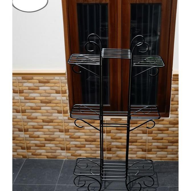 TINGGI 1 METER/RAK BUNGA BESI/STANDING POT BESI/RAK BUNGA MURAH AGR
