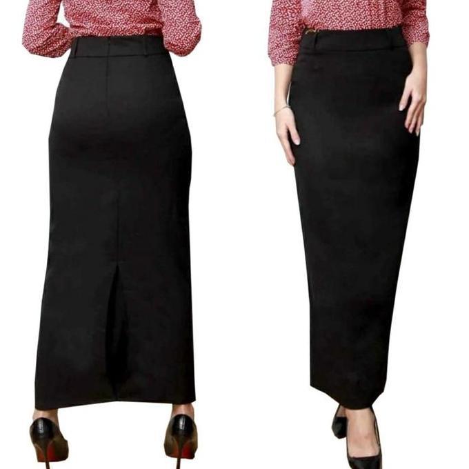 Kirimlangsung- Vana'Qi Mode Rok Span Biron Hitam Navy Abu Panjang 95Cm Bahan Premium Gabardin Formal