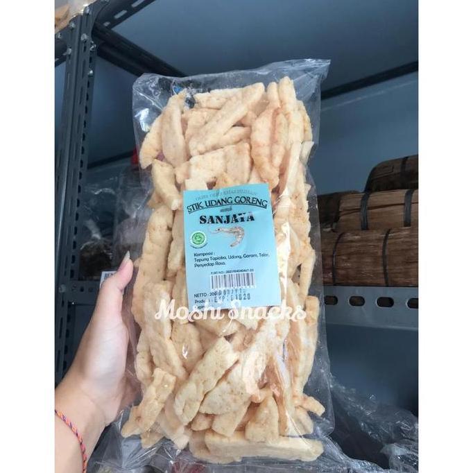 Bisajakok- Kerupuk / Kemplang Stik Stick Udang Goreng Sanjaya Asli Bangka 200Gr