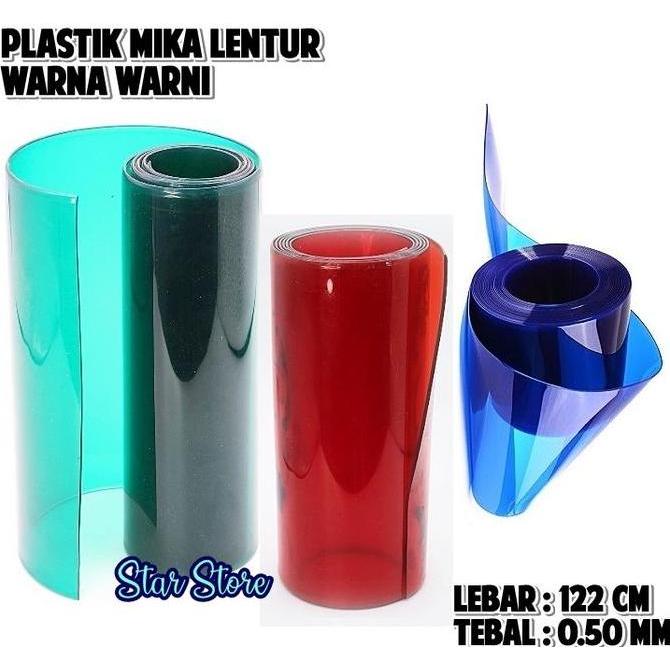 Yoiyouu- Plastik Mika Lentur Pvc Super Warna Warni Lebar 122Cm / Tebal 0.50Mm