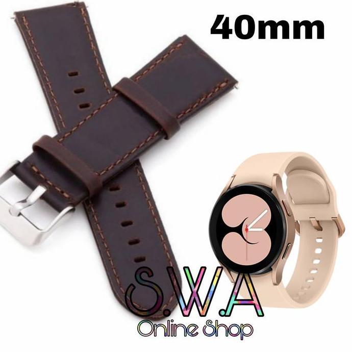 Strap Leather Kulit Asli Tali Jam Samsung Galaxy Watch 4 40mm Band Acc