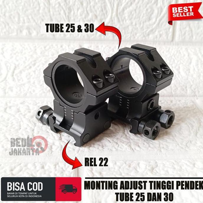 Monting Adjust Tinggi Pendek Mounting Teleskop Rel 22 Tube 25 Dan 30
