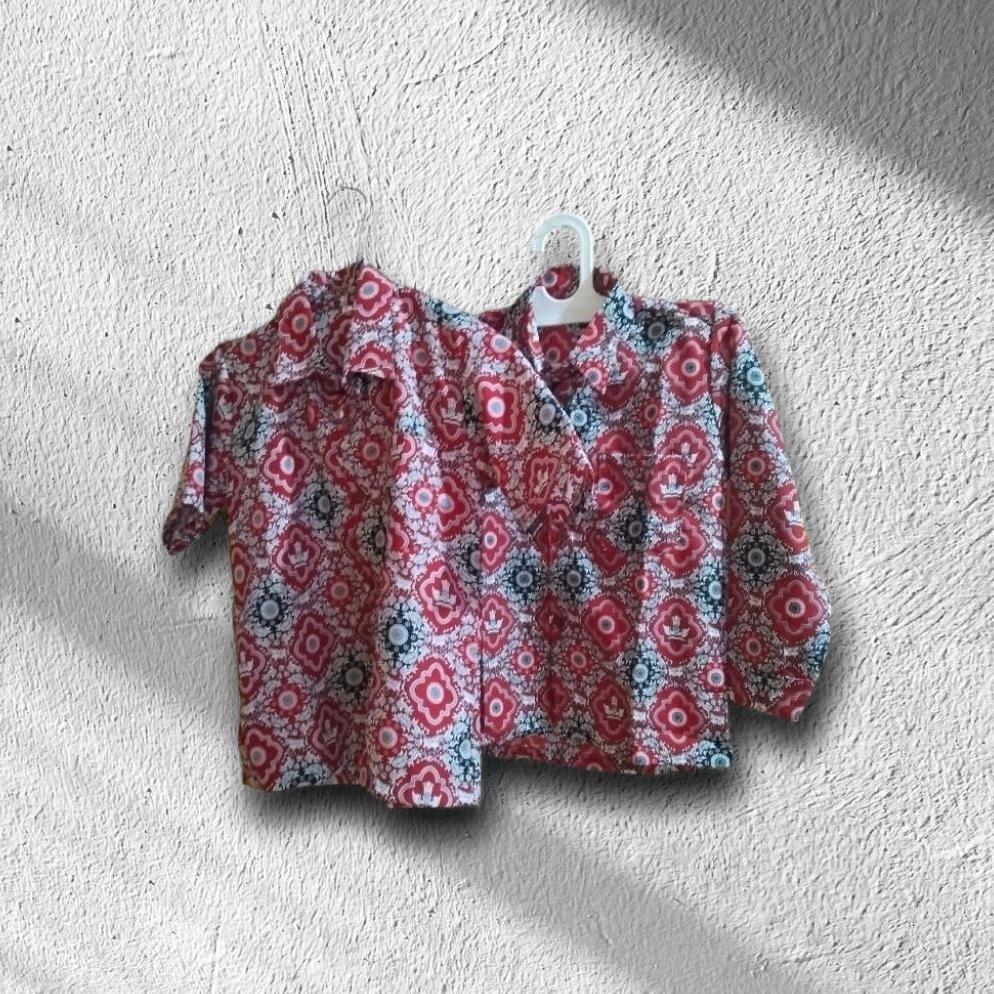 BEST SELLER BAJU BATIK SEKOLAH SD WARNA MERAH | ANAK LAKI-LAKI PEREMPUAN