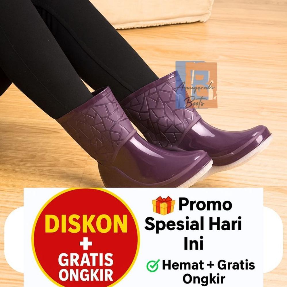 Big Sale Sepatu Boots Wanita | Sepatu Karet | Sepatu Boot Pendek | Sepatu Bot Wanita Anti Air