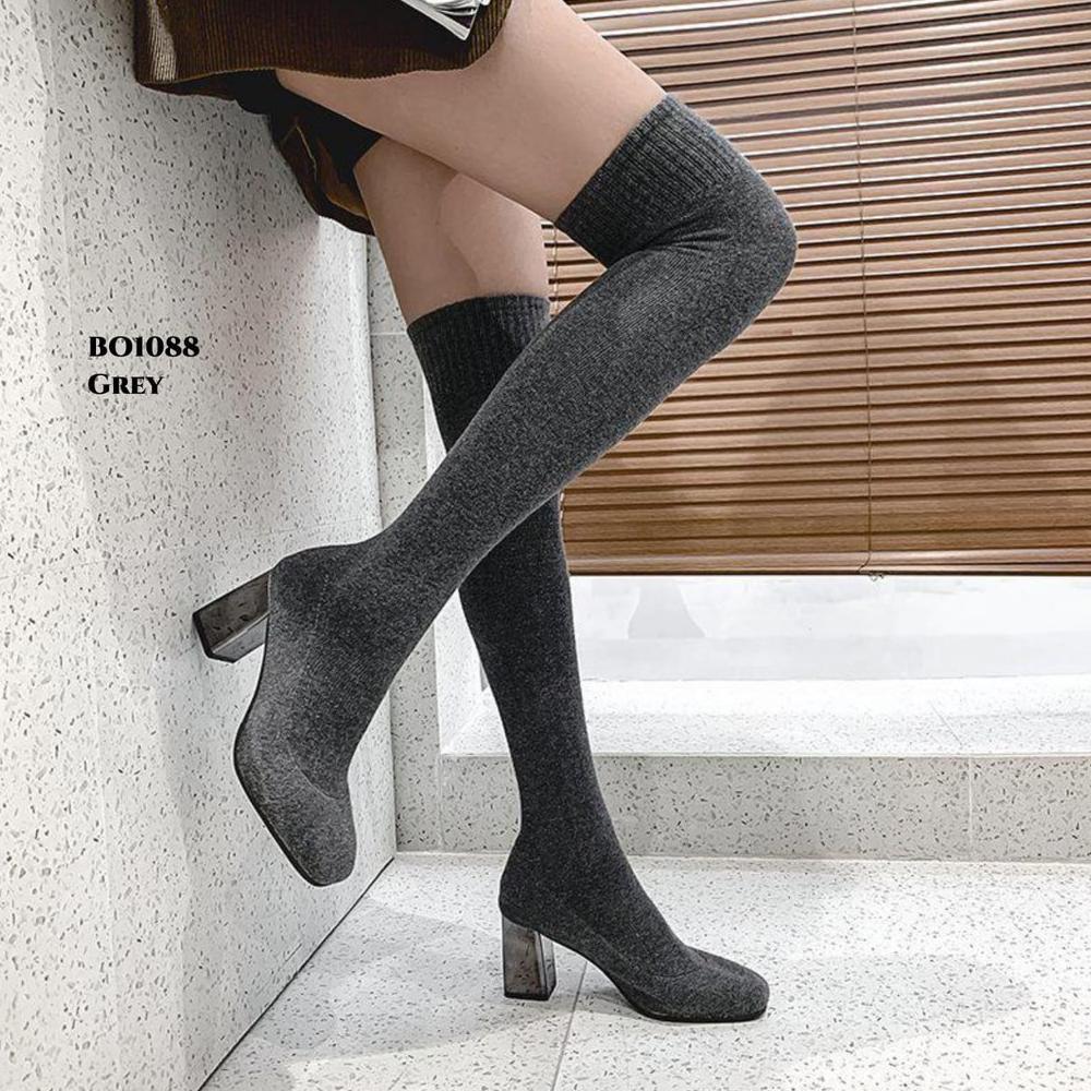 Cuci Gudang Prf  Long Boots Flat Korea Bo1088