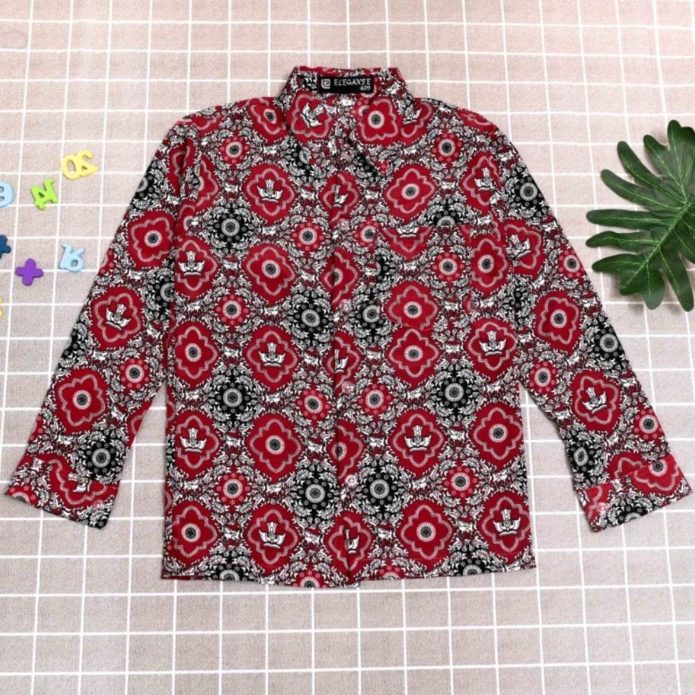 BEST SELLER SERAGAM KEMEJA BATIK ANAK SD LENGAN PANJANG/BAJU BATIK NASIONAL SD