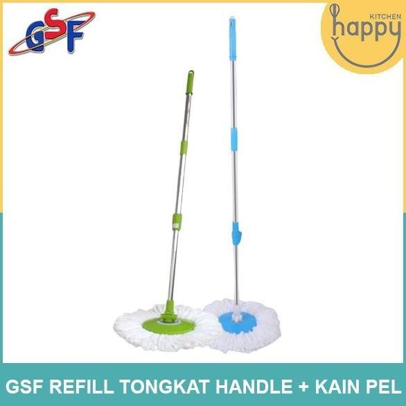GSF Refill Tongkat Handle + Kain Pel Spin Mop / Gagang Pel Super Mop