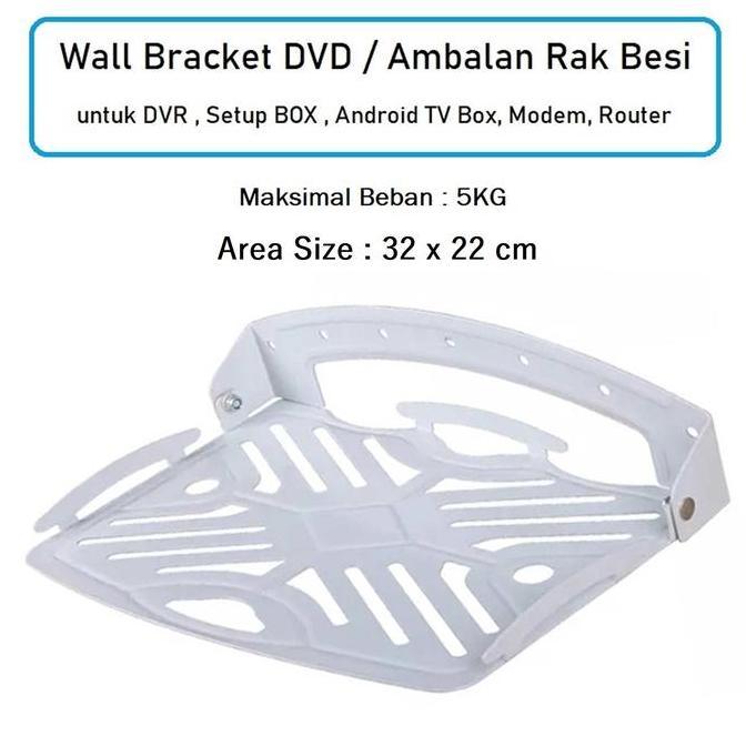Ambalan Rak Besi Bracket Holder Mesin DVD DVR CCTV Rak Dinding Lipat Taruh Proyektor Mini Router Wif