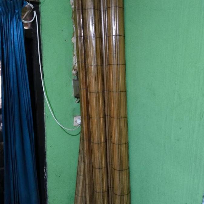 Diskon Tirai Sawit Plitur Ukuran L 100 Cm X T 300 Cm Dengan Tali Penggulung Krey Bambu Warna Coklat 