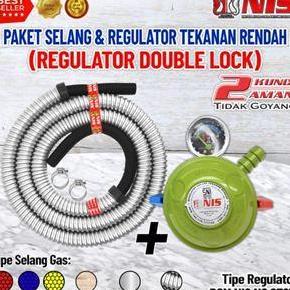 SELANG PAKET REGULATOR GAS NIS DOUBLE LOCK