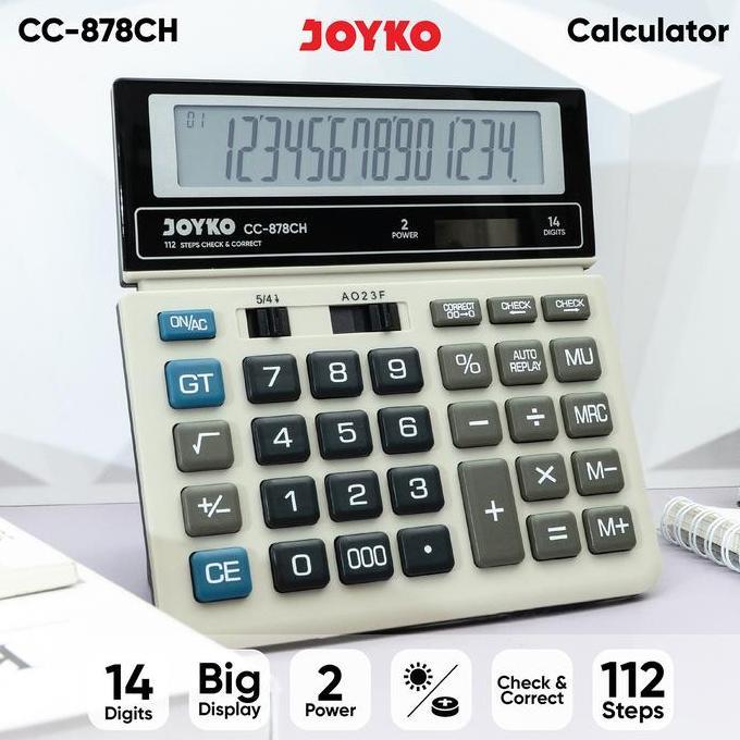 maiumunahshop - joyko calculator kalkulator cc-878ch 14 digits check correct