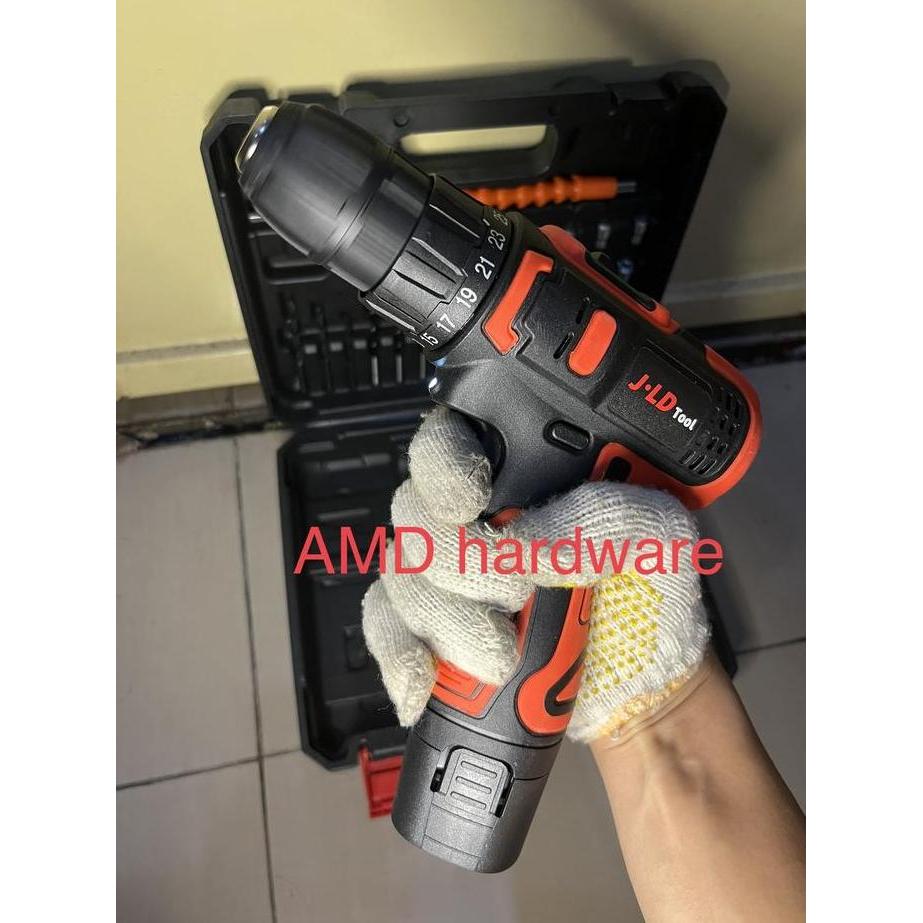 Superxx- Mesin Bor Baterai Cordless Drill 12V Set Lengkap Mata Bor Nagawa Jld