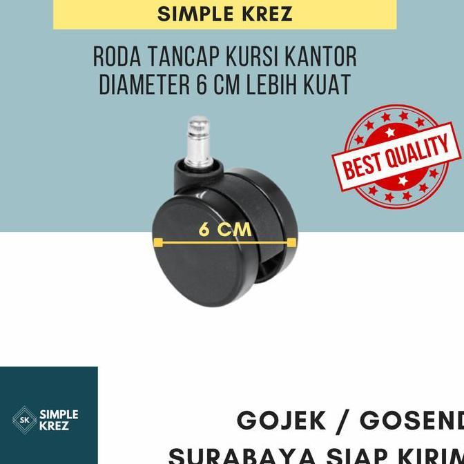 Roda Tancap Kursi Kantor Diameter 6 cm Baru Lebih kuat