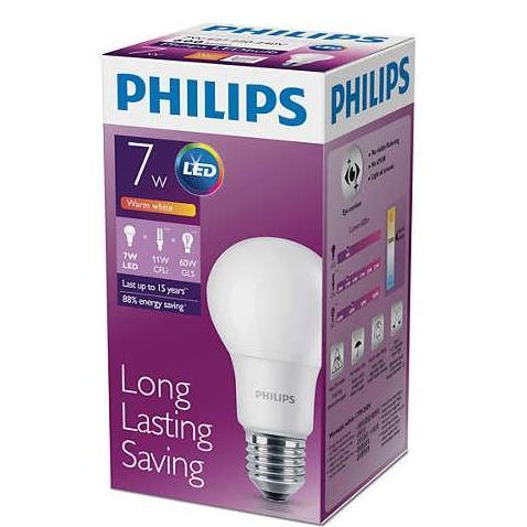 Lampu Bohlam Led Philips Warm White/Kuning 7 Watt 7Watt 7W 7 W Bulb