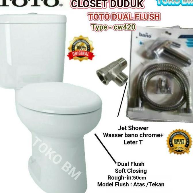 Diskon Closet Duduk Toto Cw420J/Toto Cw420J White Two Piece Closet-Jrak As 50