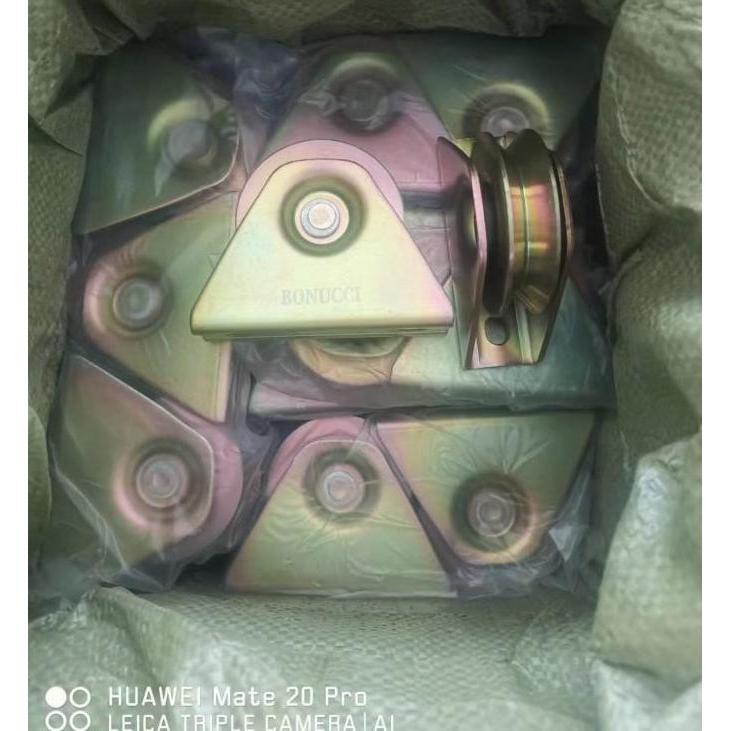 Roda Rel Pagar Bubut Besi AS Bearing Galvanized Sliding Gate Wheel V/U