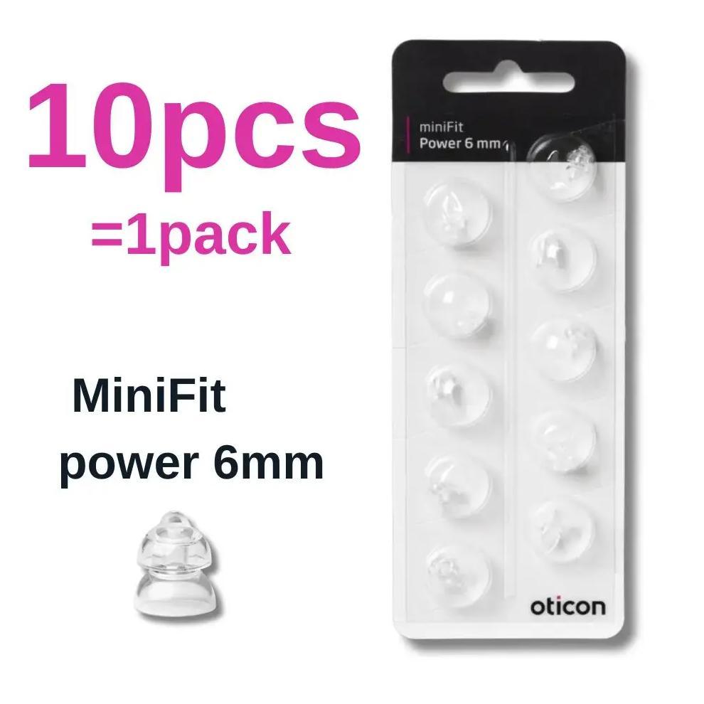 Pack of 10pcs oticon miniFit Power 6mm Ear Tip Double Dome Oticon Hearing aid Dome for Oticon Mini R