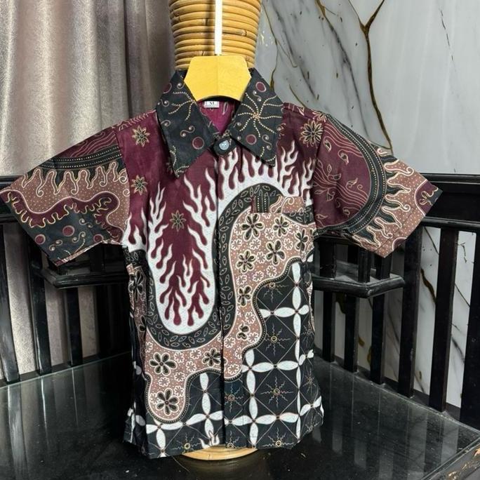 Batik Couple Arshaka Burgundy Cocok/ Batik Couple Kemeja Batik Dan Rok Prisket / Batik Pesta Burgund