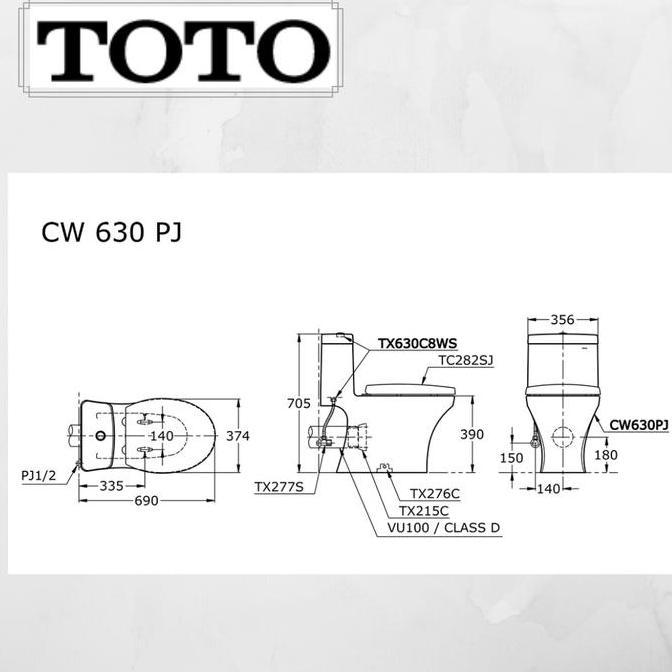 Diskon Closet Duduk Toto/Kloset Duduk Toto Cw630Pjw/Cw630 Pjw/F/Cw 630Pjw