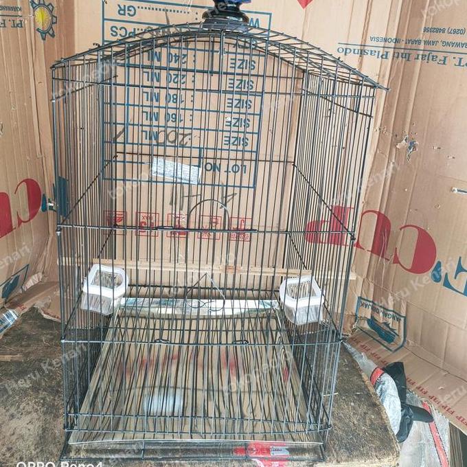 zakisellerdups - kandang sangkar burung besi lipat no 2 untuk jalak beo kacer murai dengan tempat mi
