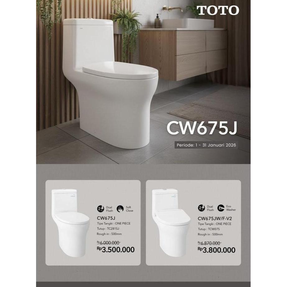 Spesial Kloset Duduk Toto Cw675J One Piece Toilet