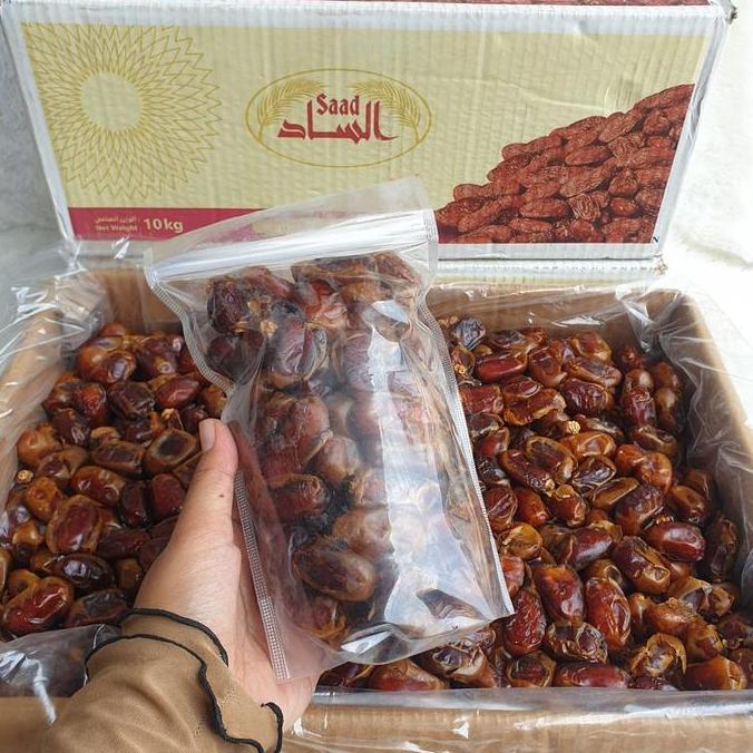 SYURGA KURMA MEDAN Kurma Khalas  1kg Thinwall & 1/2/1/4kg Plastik Standing Pouch Manis Lembut Biji K