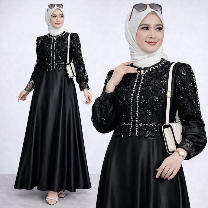 Sakura Dress Gamis Muslim Brukat Allshop