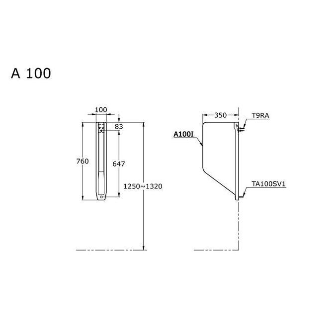 Miliki Urinal Partition Toto A100 Partisi Sekat Urinal