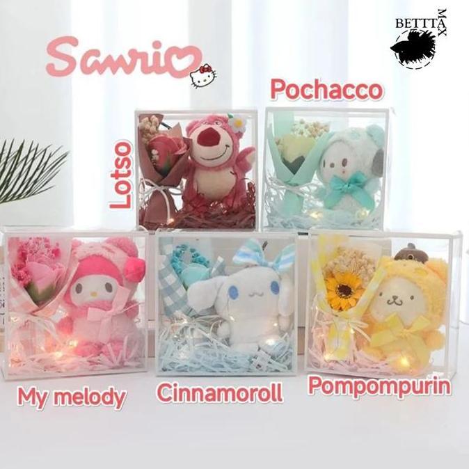 Buket Bunga Flower Bouquet Gift Sanrio Plushie Boneka Sanrio Kado Valentine Anniversary Birthday LM