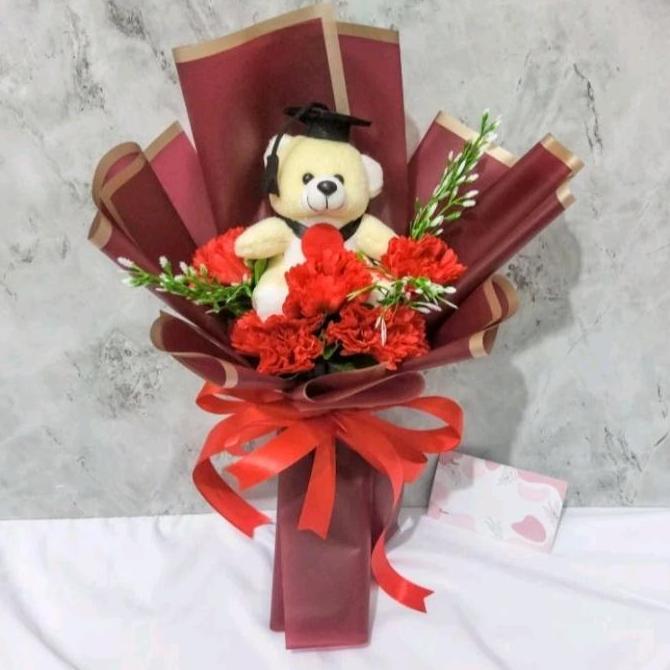 buket bunga+boneka buket wisuda kado wisuda LM