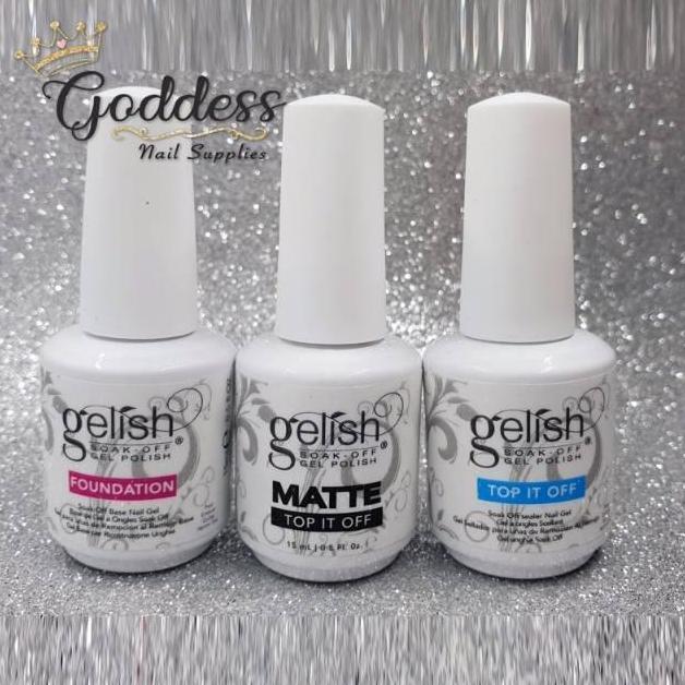 Pickme- Top Coat & Base Coat Gelish Harmony 15 Ml Kutek Gel Art Nail