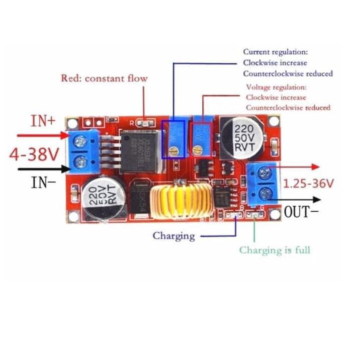Lithium Battery Charger XL4015 CC CV Step Down Buck DC 5A Adjustable ready