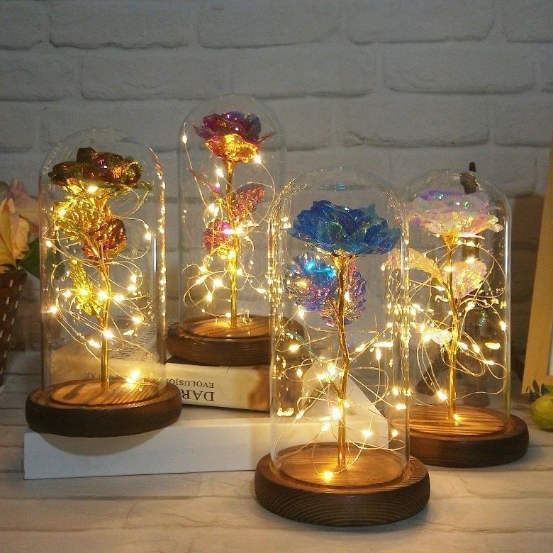 Yko Lampu Bunga Led Mawar Dekorasi Gift Box Bunga Mawar Rose Hadiah Valentine Hari Wanita Gift Origi