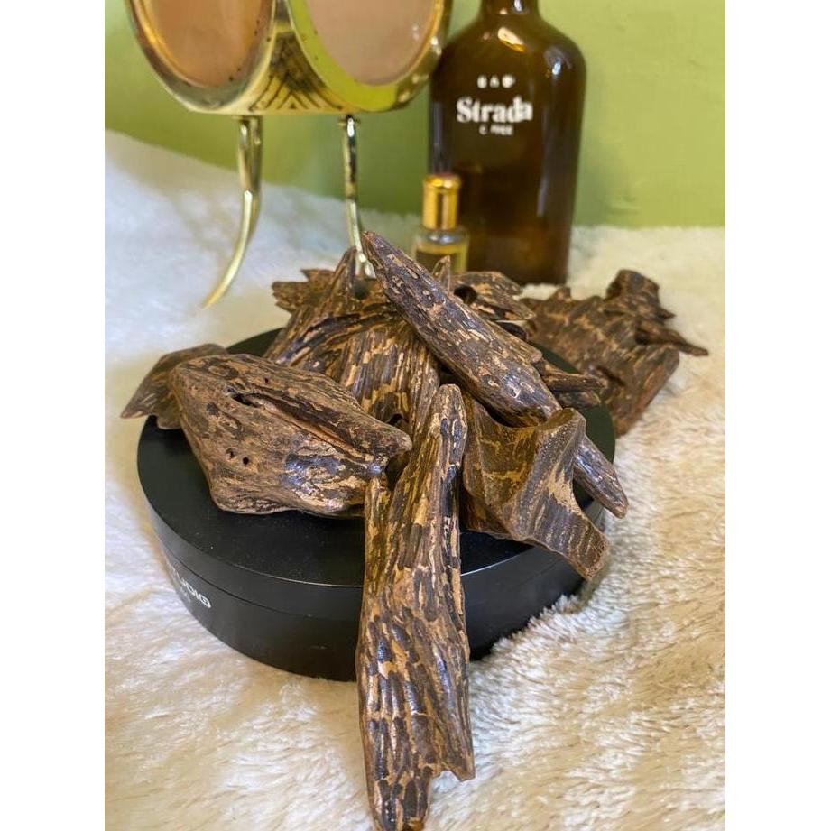 Oudh Haq Mohassan Gaharu Malinau Premium Agarwood Sanai Aquilaria Malaccenesis Kasta Tertinggi Aroma