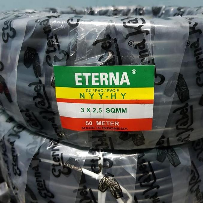 Nontizem- Kabel Eterna Nyyhy 3X2,5 @50M 3X2.5 Hitam Serabut