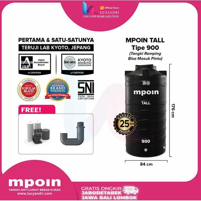 Diskon Tangki Air Mpoin Plus 900 Tall Toren Tandon 900 Liter