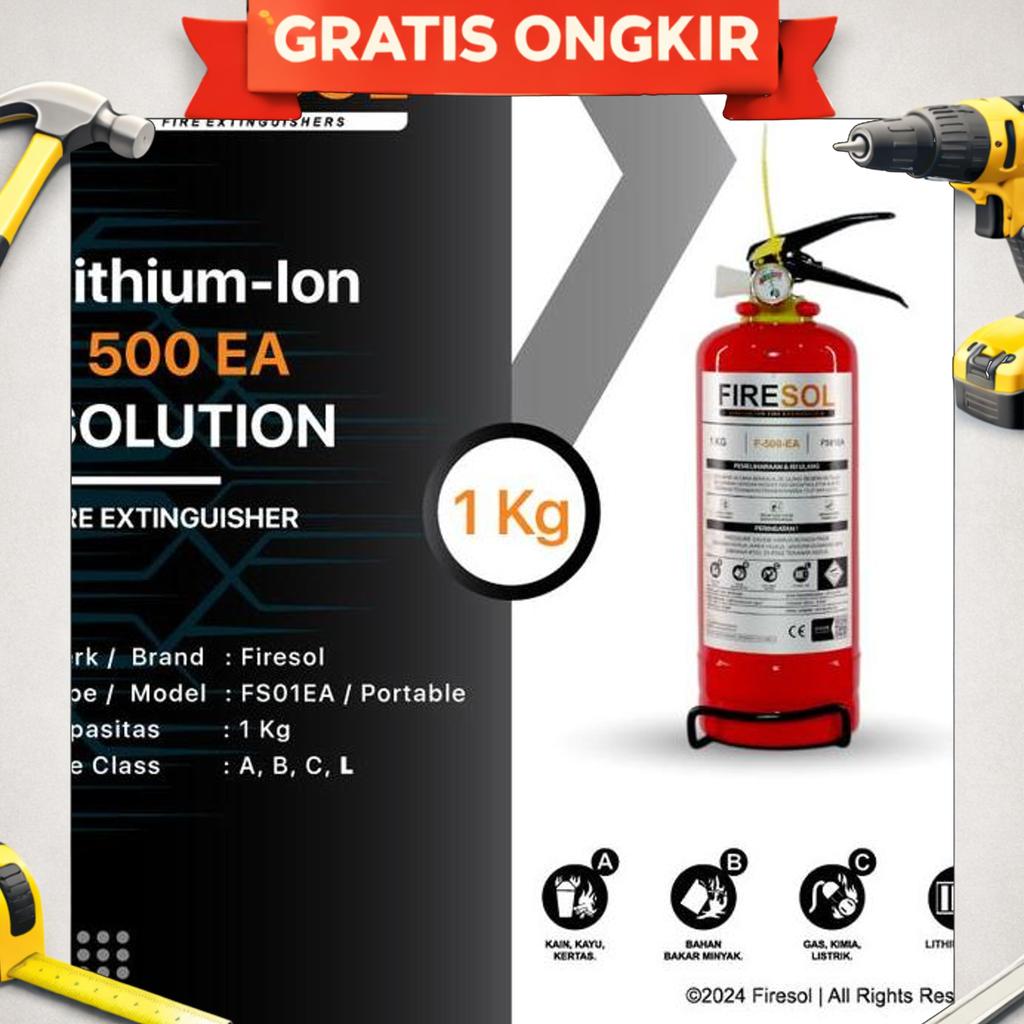 Firesol Apar 1 Kg F500Ea Kualitas Premium Alat Pemadam Kebakaran Lithium-Ion Untuk Mobil Listrik Pro