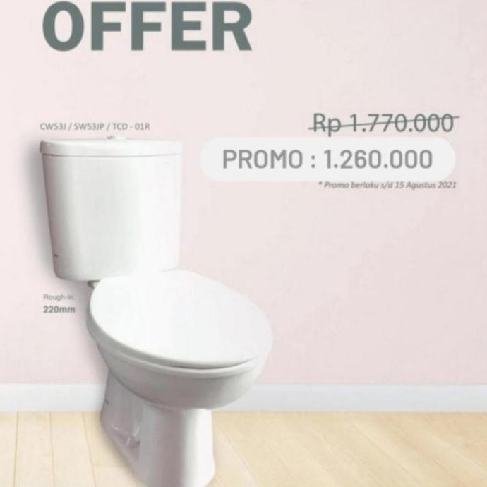 Miliki Promo Kloset Duduk Toto Cw 53 J/Closet Toto Cw53 Jw/Closed Toto Murah