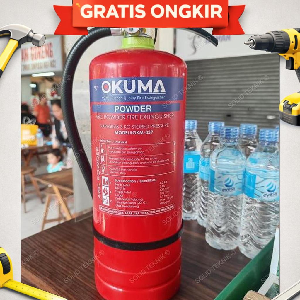 Apar 3 Kg Okuma Abc Powder Set Komplit Pemadam Kebakaran Tabung Pemadam Api Ringan