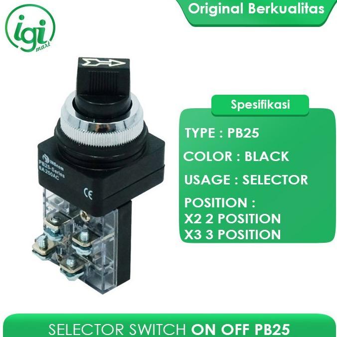 SELECTOR SWITCH 25mm 4 KAKI ON OFF / SELECTOR SWITCH ON OFF ON