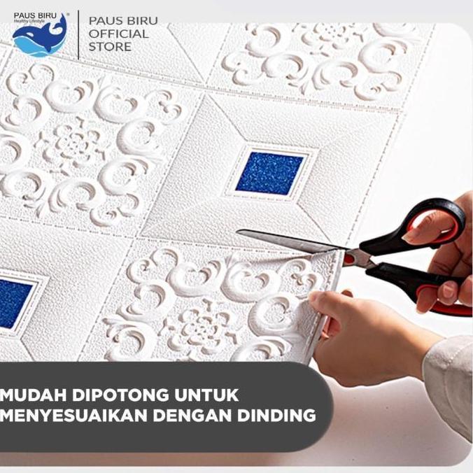 (BELI 10 GRATIS 1) Wallpaper 3D FOAM 5mm / Wallpaper Dinding 3D Motif Foam Batik Bunga More High Qua