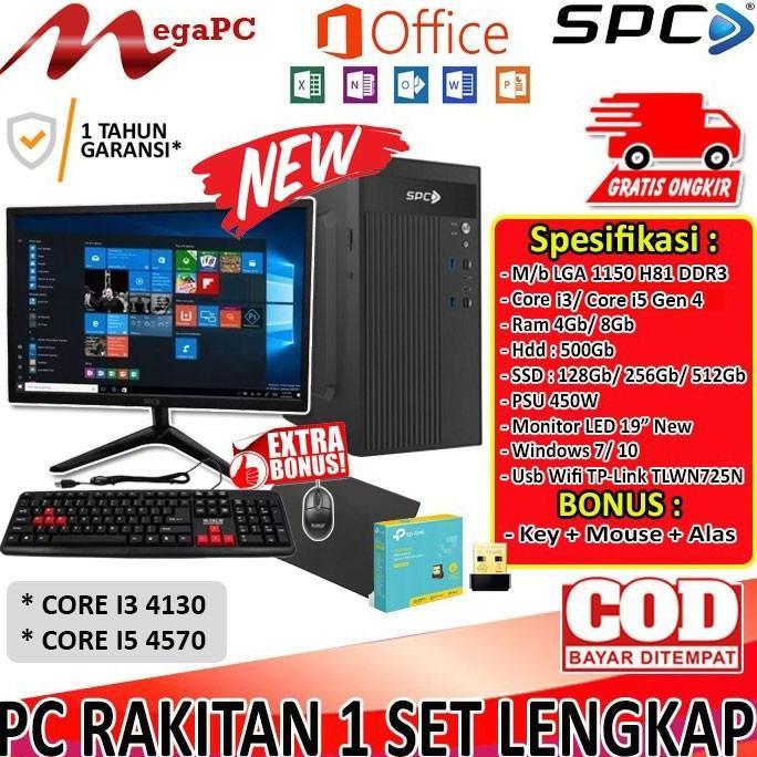 SAMIRAH_BYS - 1 SET PC KOMPUTER RAKITAN CORE I5 - RAM - SSD 128GB - HDD MONITOR