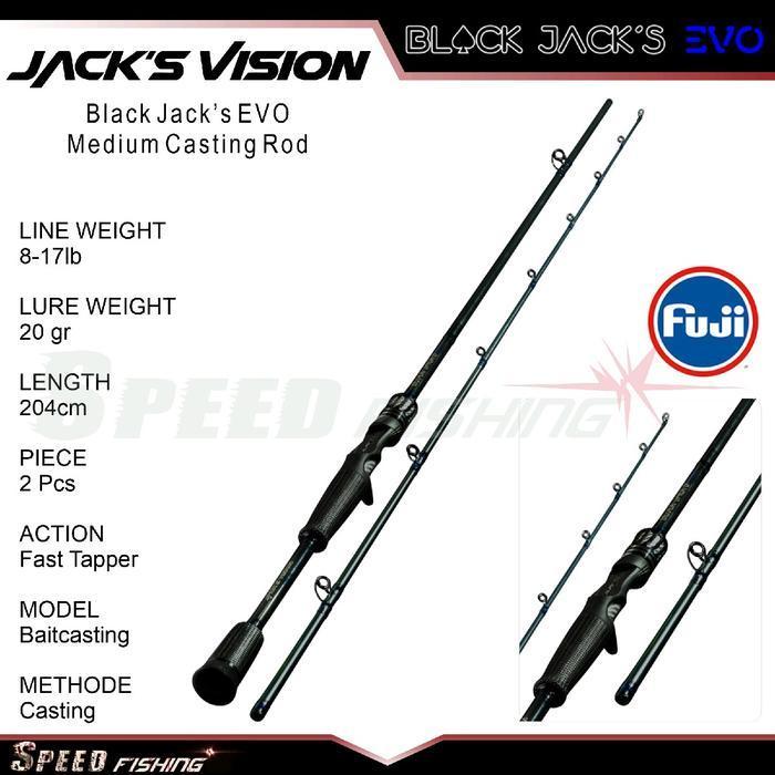 (Promo) Joran Jack'S Vision Black Jack Evo Medium Casting Fishing Rod Lure Tegek Bestseller