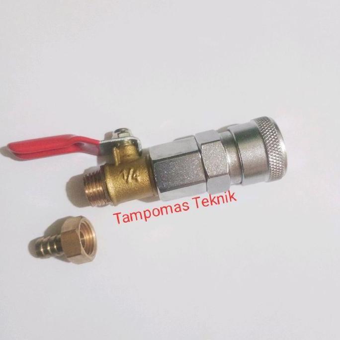 Autopic- Kran Kompresor Bonus Coupler Sf20 Tekiro Sambungan Kompresor 1/4 Hato