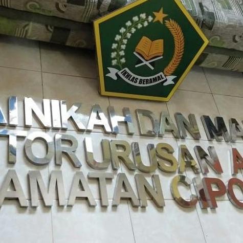 Stainless steel Huruf Timbul 3D Tulisan Nama 25cm