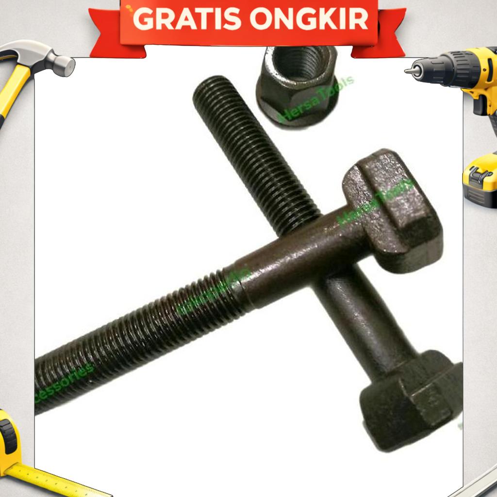 Baut Tt Slot + Mur| T Slot Bolt M24 X 200 Baut Clamp Injection