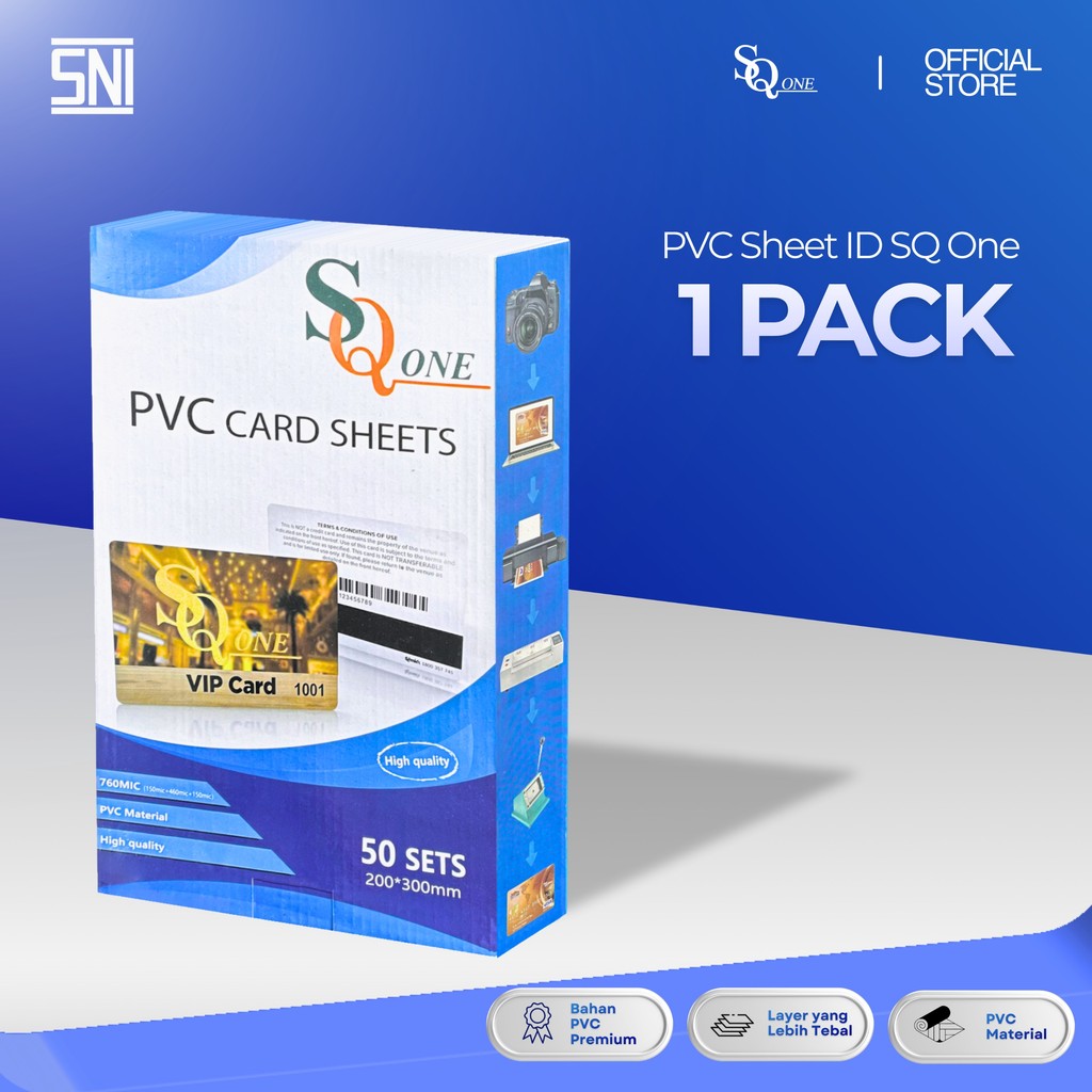PVC ID Card Sheet SQ One – Solusi Cetak ID Card Profesional Kualitas Premium (PACK)