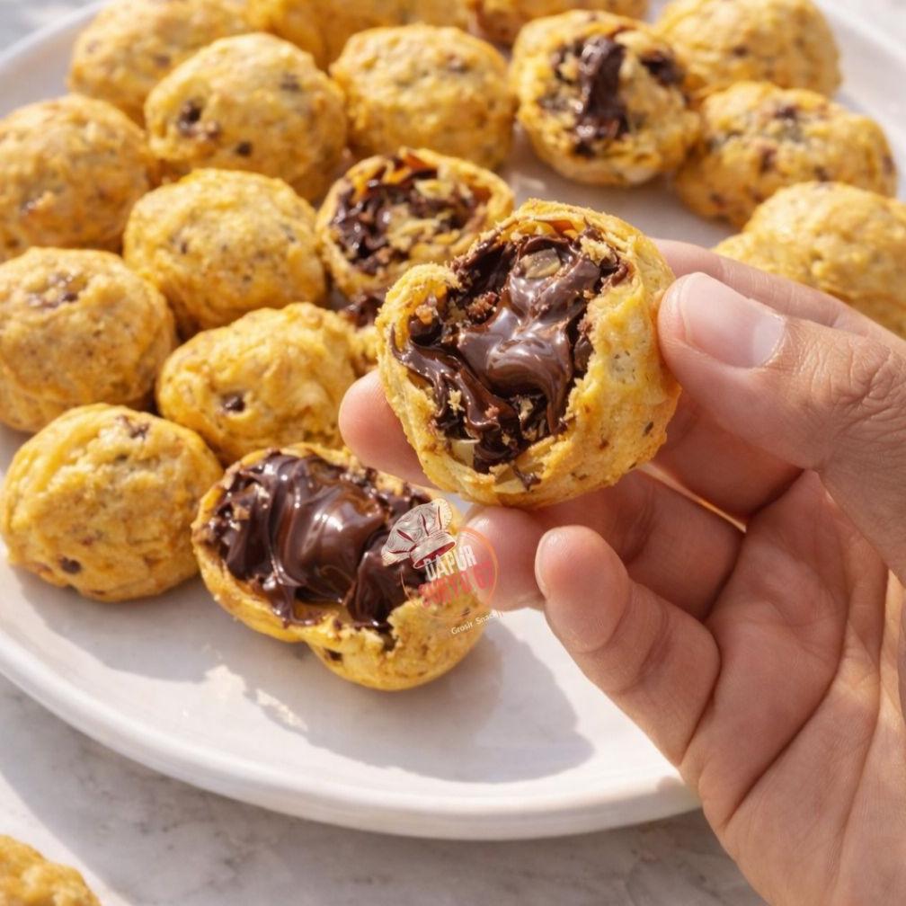 COD Soes Coklat Cokelat 500g / 1kg - kue Sus Kering Isi Coklat Lumer, Cemilan Halal